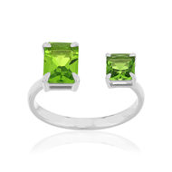 Bague argent 925 cristals verts