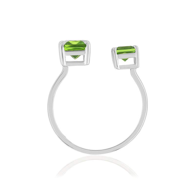 Bague argent 925 cristal vert - vue 2