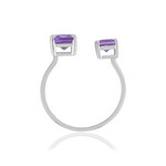 Ring van 925 zilver met paarse zirkonia's - aanzicht 2