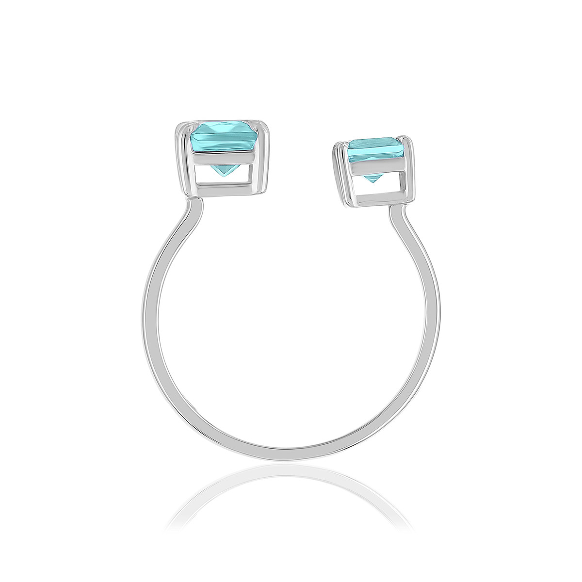 Bague argent 925 cristals bleus - vue 2