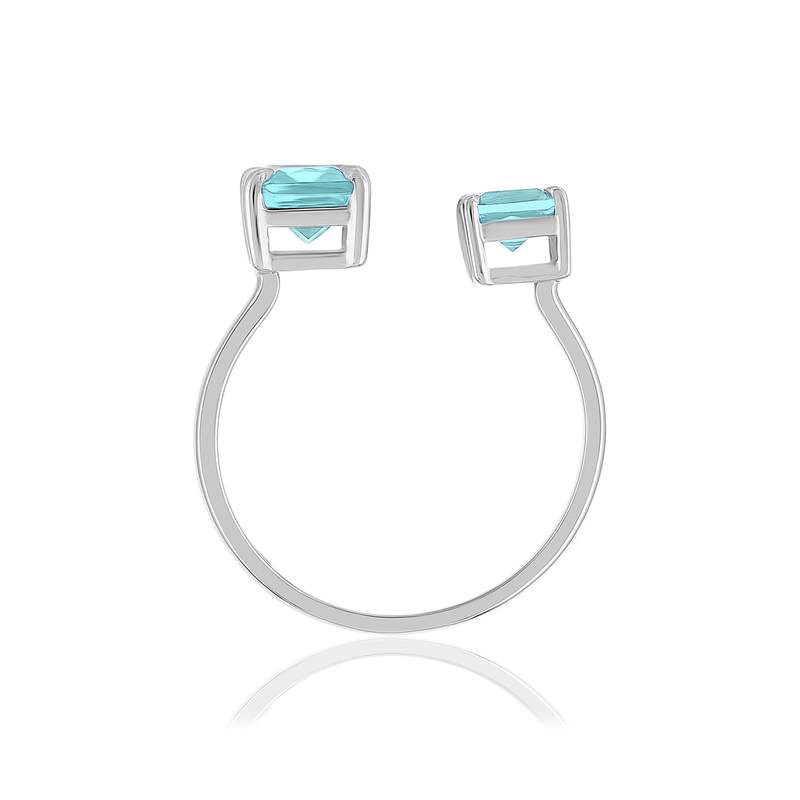 Ring van 925 zilver met blauw kristal - afbeelding 2