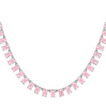 Collier argent 925 zirconias roses 43cm - vue 1