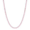 Collier argent 925 zirconias roses 43cm - vue V2