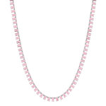 Collier argent 925 zirconias roses 43cm - vue 2