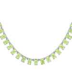 925 sterling silver necklace with green crystal, 43 cm - view 1