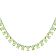 Collier argent 925 cristal vert 43cm