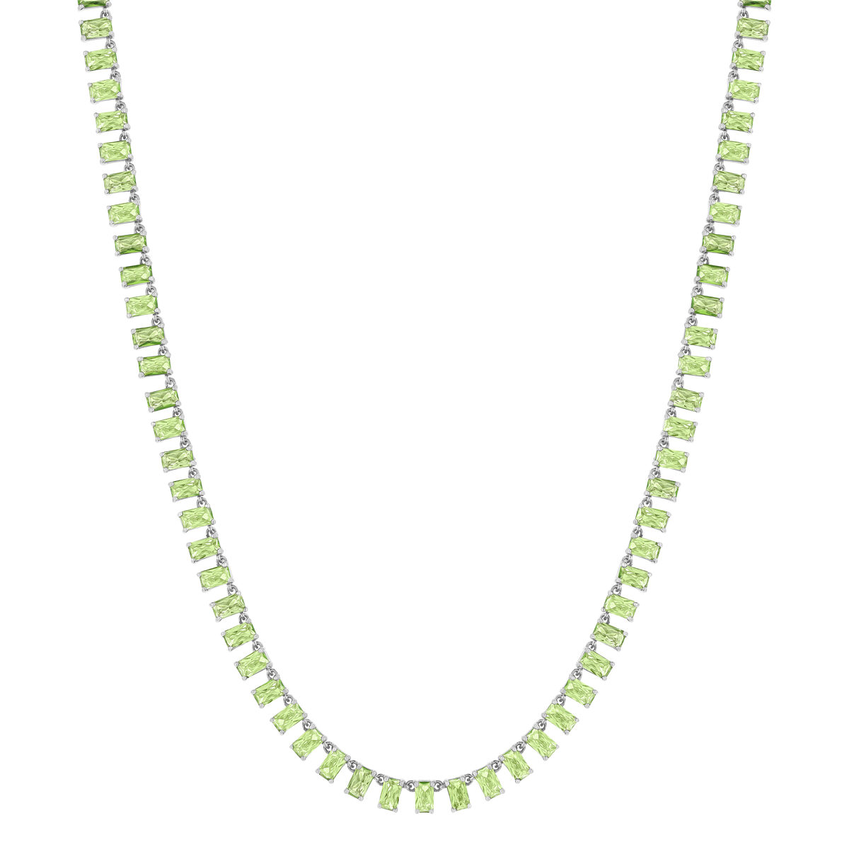 Collier argent 925 cristal vert 43cm - vue 2