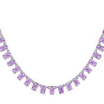 Collier argent 925 zirconias violets 43cm - vue 1