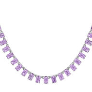 Collier argent 925 zirconias violets 43cm