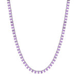 Collier argent 925 zirconias violets 43cm - vue 2