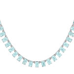 925 sterling silver necklace with blue crystal, 43 cm - view 1