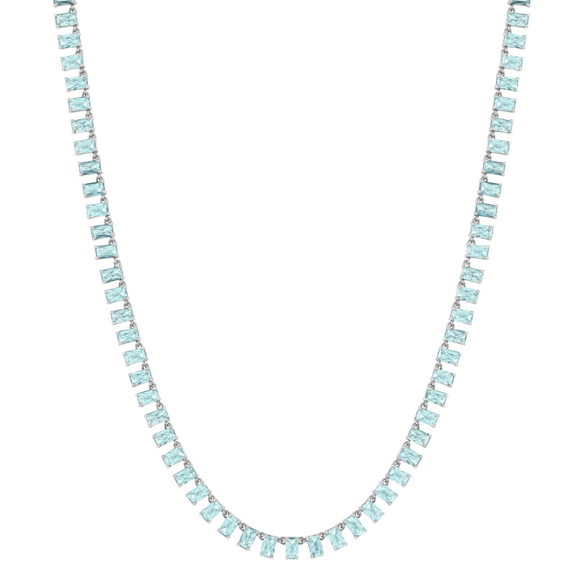 Collier argent 925 cristal bleu 43cm - vue 2