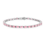 Bracelet argent 925 zirconias roses - vue 1