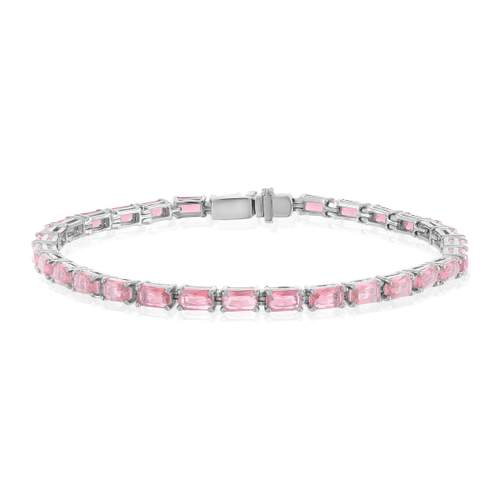 925 sterling silver bracelet with pink zirconia stones