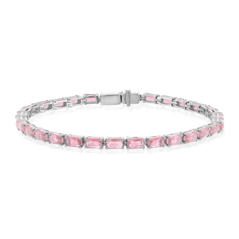 Bracelet argent 925 zirconias roses - vue 1