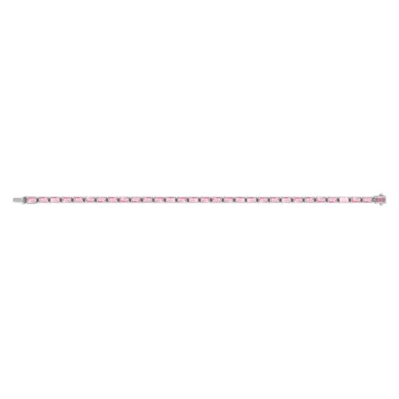 Bracelet argent 925 zirconias roses - vue 2