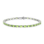 925 sterling silver bracelet with green crystal - view 1
