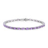 Bracelet argent 925 zirconias violets 18cm - vue V1