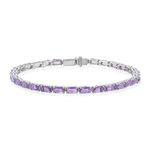 Bracelet argent 925 zirconias violets 18cm - vue 1