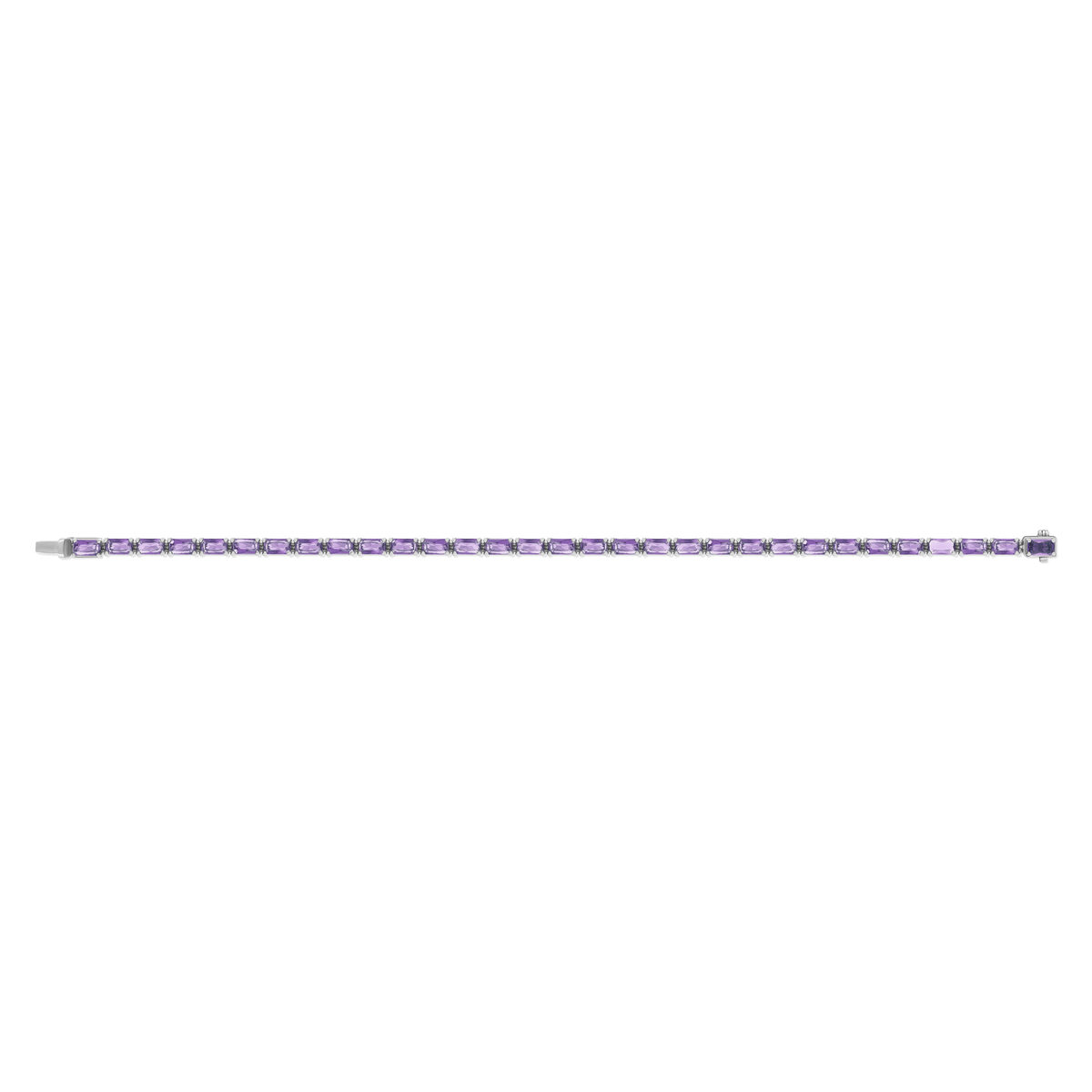 Bracelet argent 925 zirconias violets 18cm - vue 2