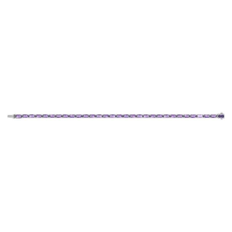 Bracelet argent 925 zirconias violets 18cm - vue 2