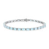 Bracelet argent 925 zirconias bleus 18 cm - vue V1