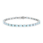 Bracelet argent 925 zirconias bleus 18 cm - vue 1