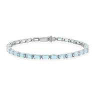 Bracelet argent 925 zirconias bleus 18 cm