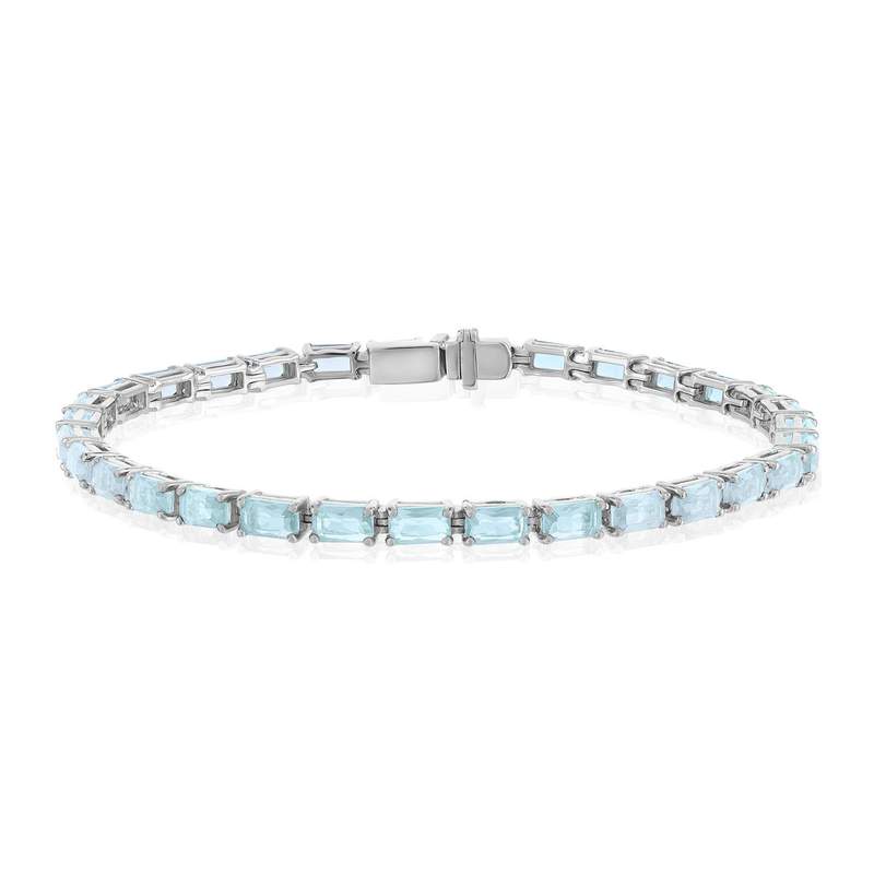 Bracelet argent 925 cristal bleu 18 cm - vue 1