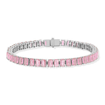 Bracelet argent 925 zirconias roses 18 cm