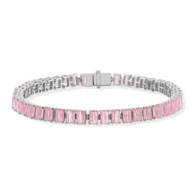 Bracelet argent 925 zirconias roses 18 cm