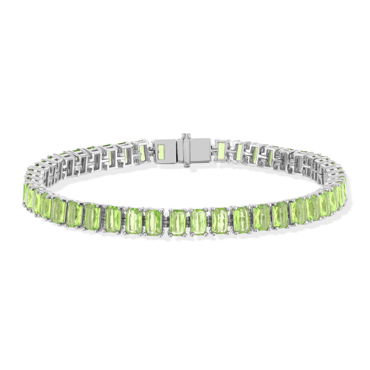 Bracelet argent 925 cristal vert 18 cm