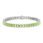 Bracelet argent 925 cristal vert 18 cm - vue 1