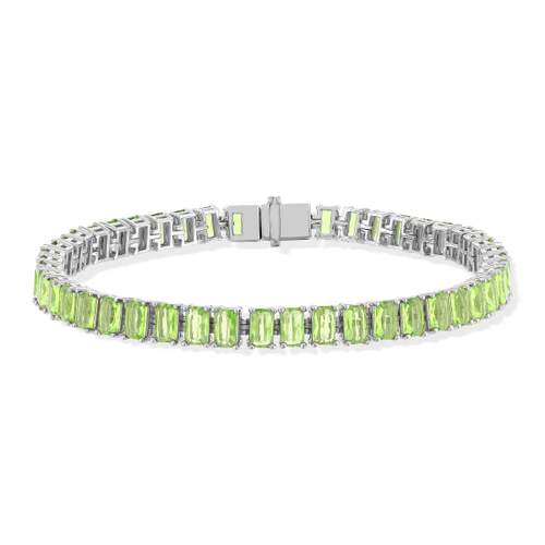 Bracelet argent 925 cristal vert 18 cm