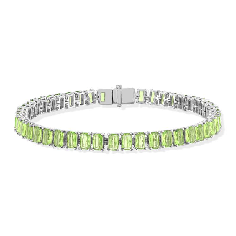 Bracelet argent 925 cristal vert 18 cm - vue 1