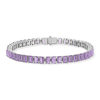 Bracelet argent 925 zirconias violets 18 cm - vue V1