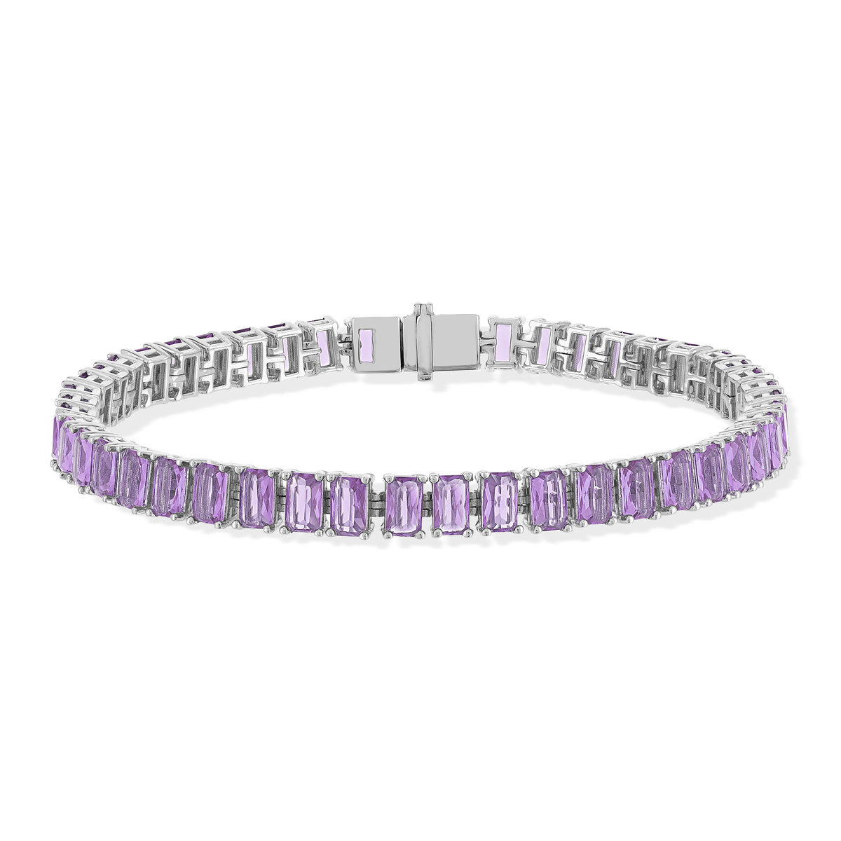 Bracelet argent 925 zirconias violets 18 cm