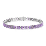 Bracelet argent 925 zirconias violets 18 cm - vue 1