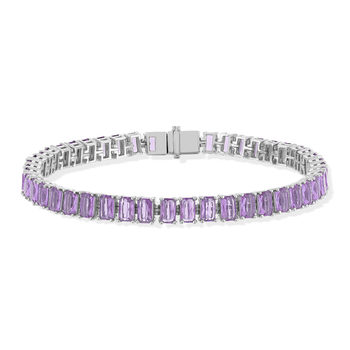 Bracelet argent 925 zirconias violets 18 cm