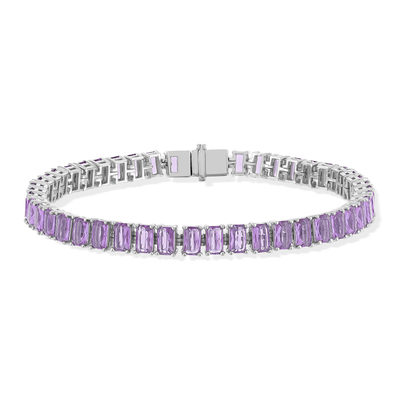 Bracelet argent 925 zirconias violets 18 cm