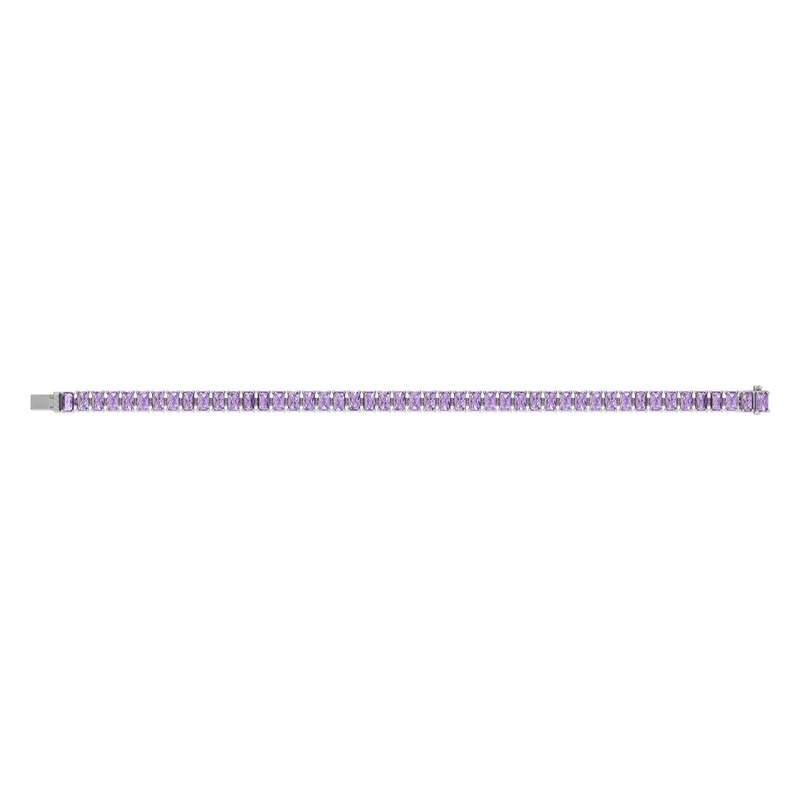 Bracelet argent 925 zirconias violets 18 cm - vue 2