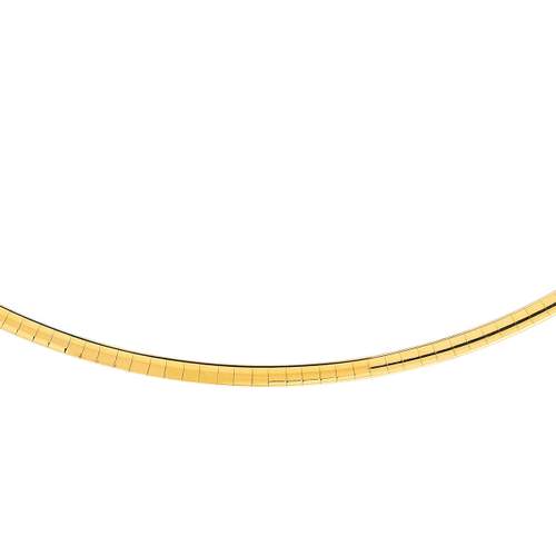 Collier or 2 tons maille plate oméga 42 cm