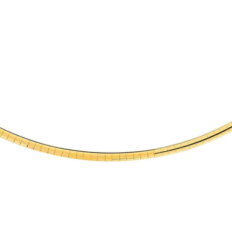 Collier or 2 tons maille plate oméga 42 cm - vue 1
