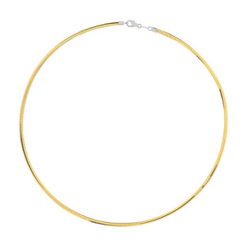 2-tone gold necklace omega flat mesh 42 cm