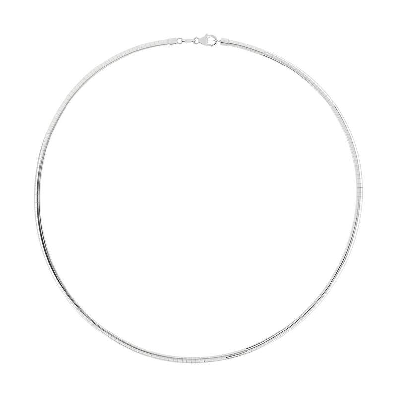 Collier or 2 tons maille plate oméga 42 cm - vue 3