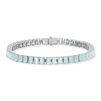 Bracelet argent 925 cristal bleu 18 cm