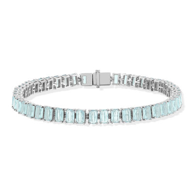 Bracelet argent 925 cristal bleu 18 cm
