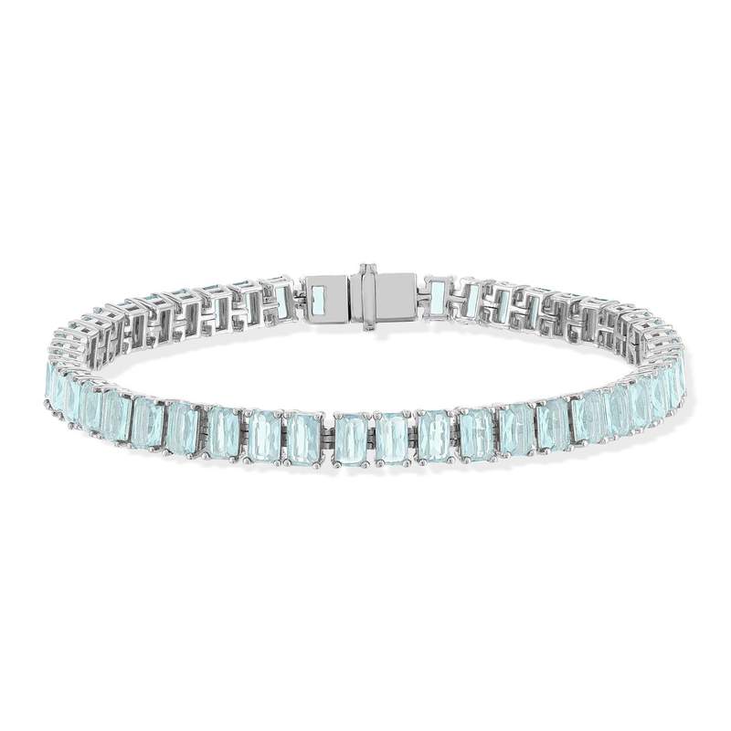 Bracelet argent 925 cristal bleu 18 cm - vue 1