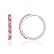 Créoles argent 925 zirconias rose