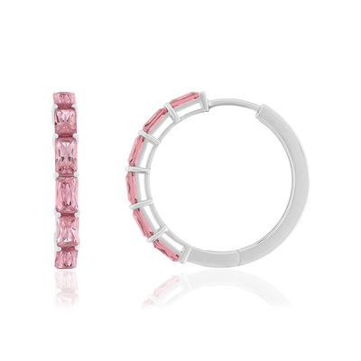 Créoles argent 925 zirconias rose